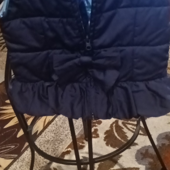 NWOT Lilly Pulitzer navy quilted floral print lining puffer vest w bow Sz Large - Picture 4 of 6